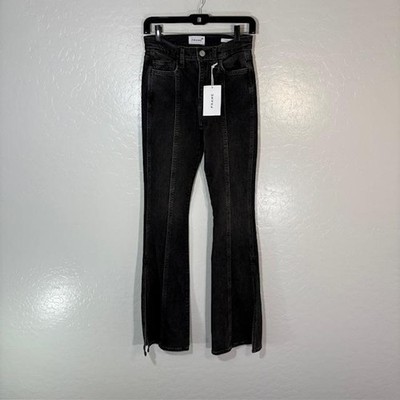 FRAME Le High Flare Jeans Womens 24 Obsidian Clean High Rise Stretch LHFSS142