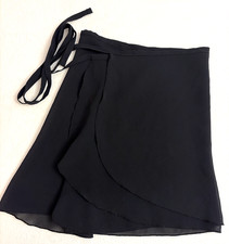 Ballet Mirella Georgette Wrap Skirt Womens One Size Black Dance Balletcore Fairy