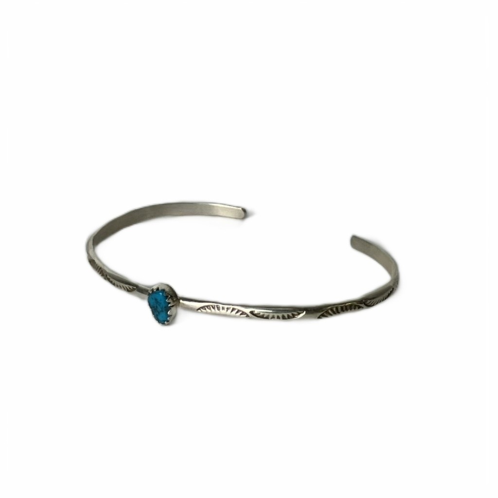 Sterling Silver Bangle USA Stampwork Engraved Jew… - image 1