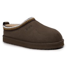 FITORY Women's Suede Slipper, Flat Slip On House Shoes with Faux Fur Lining...
