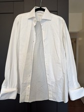 Suitsupply Cotton White Solid Extra Slim Non-Iron Dress Shirt 38 15