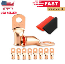8pcs Battery Cable Ends 10 Gauge Wire Connectors 10awg516m8 Copper