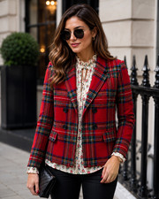 Women's Tartan Blazer Tailored Plaid Jacket Custom Size Coat Custom Tartan