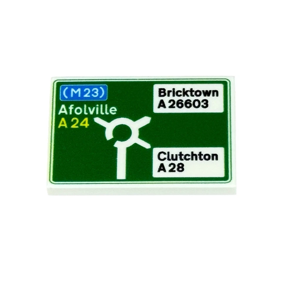 Road Sign Pack - Custom printed Lego® tiles. Set of 5 tiles for your Lego City - Image 3 of 4