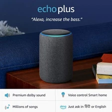 Amazon Echo Plus 2nd Gen Smart Speaker Alexa Premium Sound w/ built in Smart hub