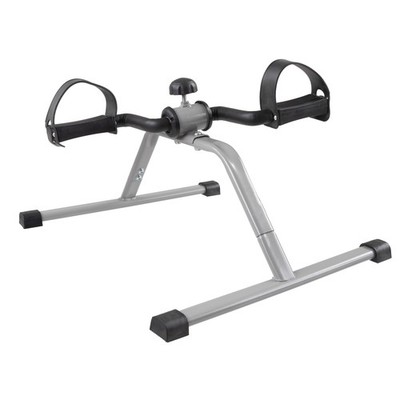Portable Sit Down Pedal Exerciser Adjustable Resistance Knob Work Out Legs Arms