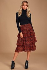 Lulus Tiered Floral Skirt