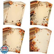 EggSun 100 Pcs Fall Stationery Paper, Autumu Computer Writing Pap