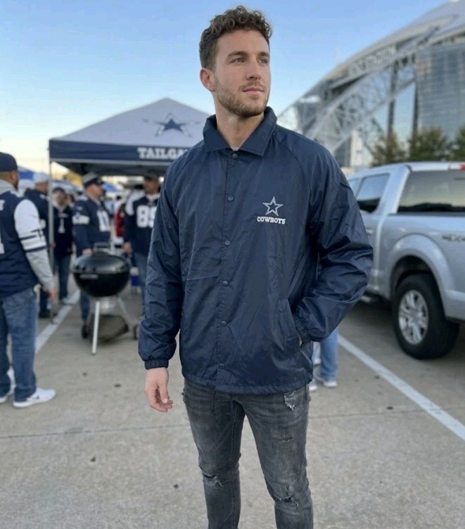 Dallas Cowboys Dunbrooke Coaches Windbreaker Jacket Navy Blue Nfl Men'S L Nwt