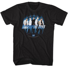 Image of Backstreet Boys - Blue Circle - Black Front Print Short Sleeve Adult T-Shirt