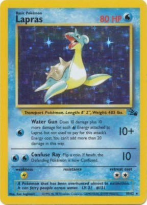 lapras 10/62 Holo Rare Original Fossil Set 1999 WOTC Pokemon Card lapras 10/62 Holo Rare Original Fossil Set 1999 WOTC Pokemon Card