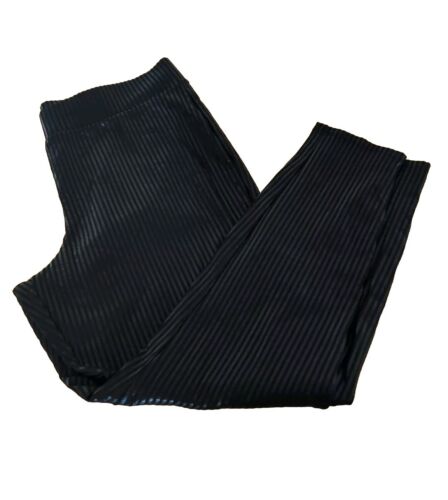 Torrid Shiny Black Striped Leggings Size 2X - Afbeelding 1 van 6