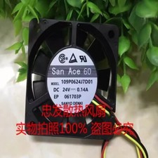 Sanyo 109P0624J7D01 DC24V 0.14A 3-Wire Silent Cooling Fan