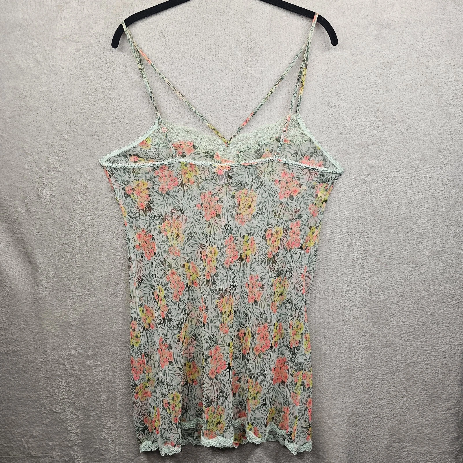 UNDERCOVER Victorias Secret mini abito slip trasparente donna grande pizzo floreale sexy romantico