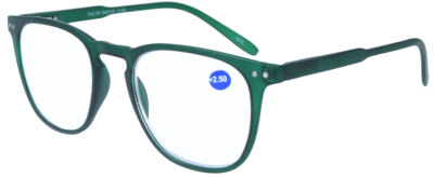 Lesebrille TAILOR im angesagten Retro - Design mit Federscharnier in Grün + Etui