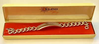NOS 1960's Nickel Silver Curb Chain Man's ID Bracelet 8
