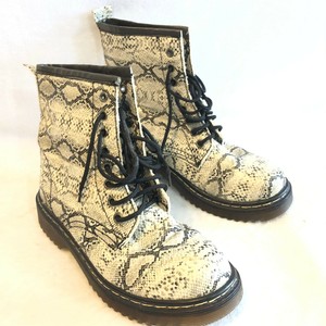 snakeskin boots low heel