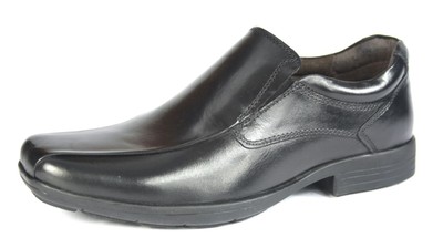 Pod Durham Jungen schwarz Slipper formelle Schuhe Schule Leder formell
