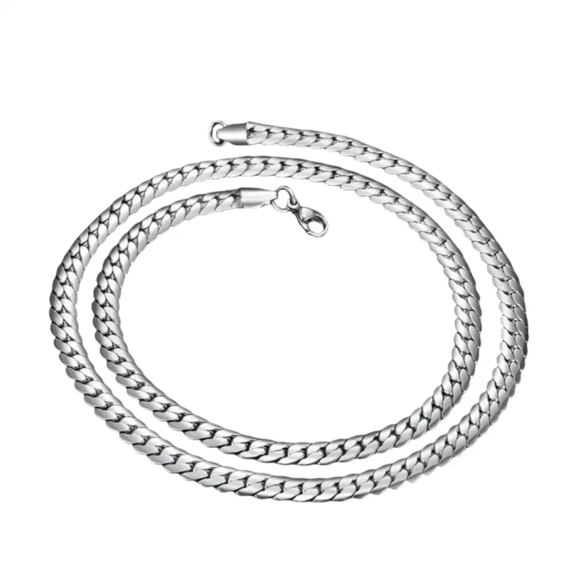 Collar de cadena de plata de ley 925 Miami Cuban Curb 18-24" HOMBRE MUJER 4-5mm Foto 3 de 4