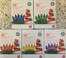 100 GE String-A-Long "Mini" String Lights - 20 1/2-feet - Color Choice