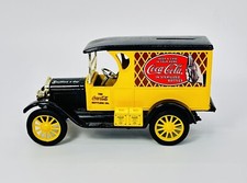 Coca Cola ERTL Die Cast Metal Coin Bank Delivery Truck Yellow Black Chevrolet