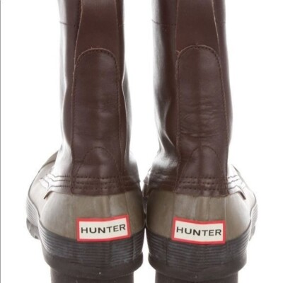 Hunter leather and rubber Rain boots size 11 Men display picture 3