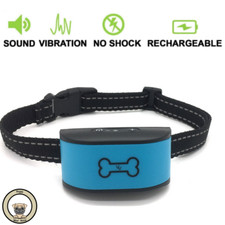  2022 Edition Blue Rechargeable Vibration Anti Bark Collar  Safe  Humane