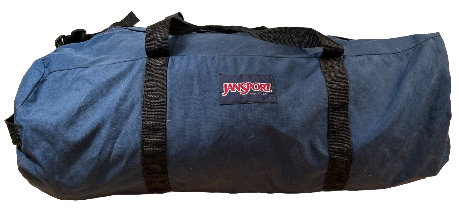 Vintage Jansport Large Duffle Bag Green USA Made Gym Athletic Retro Y2K 90s