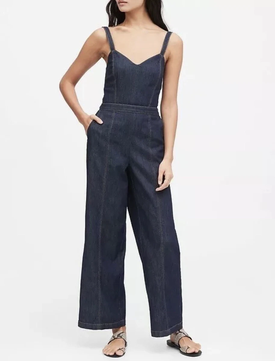 NWOT Banana Republic Denim Sweetheart Jumpsuit Size 2 Petite 2020