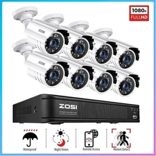 ZOSI H.265+ 3K Lite 8CH DVR Security Home 2MP Camera System Alerts Push Wired