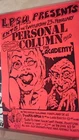 Personal Column L.P.S.U 41 X 30 cm Poster Liverpool Polytechnic