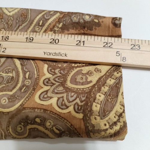 Spencer Jeremy Size 4 Paisley Brown Golden Suit Jacket 100% Silk Shoulder Pads - Picture 11 of 12