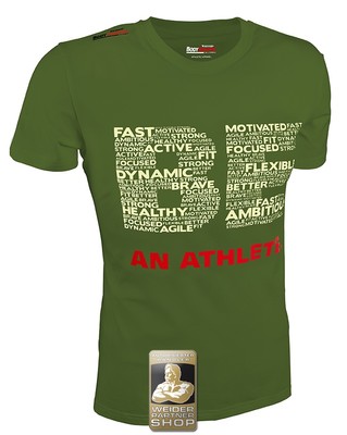 T-Shirt Men Navy Green Stretch Weider BodyShaper Bodybuilding Fitness Freizeit