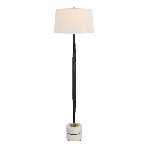 Uttermost Miraz Contemporary Iron and Marble Floor Lamp in Black Finish - Picture 2 of 8