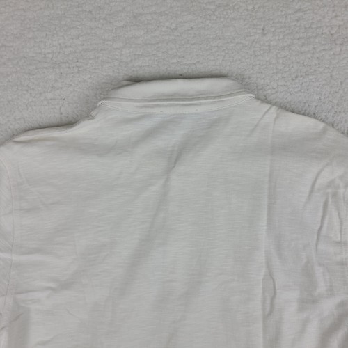 7 For All Mankind Polo Shirt Mens Large White Ivory Performance Short Sleeve * - Picture 11 of 14