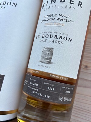 BIMBER Single Malt Whisky Small Batch 2 Ex Bourbon Cask 52,2% Bottle 518 of 2950