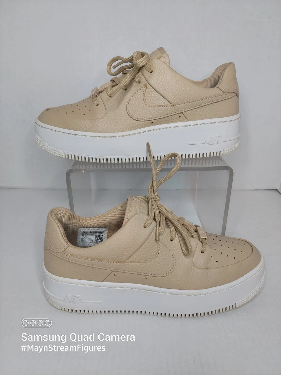 Womens 2019 Nike AF1 Sage Low 2 Sneakers Desert Ore White CT0012 200 Sz 8.5