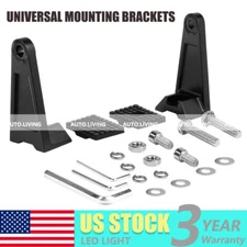 2PCS Universal Mounting Brackets Aluminum Alloy Side Rotating LED Work Light Bar