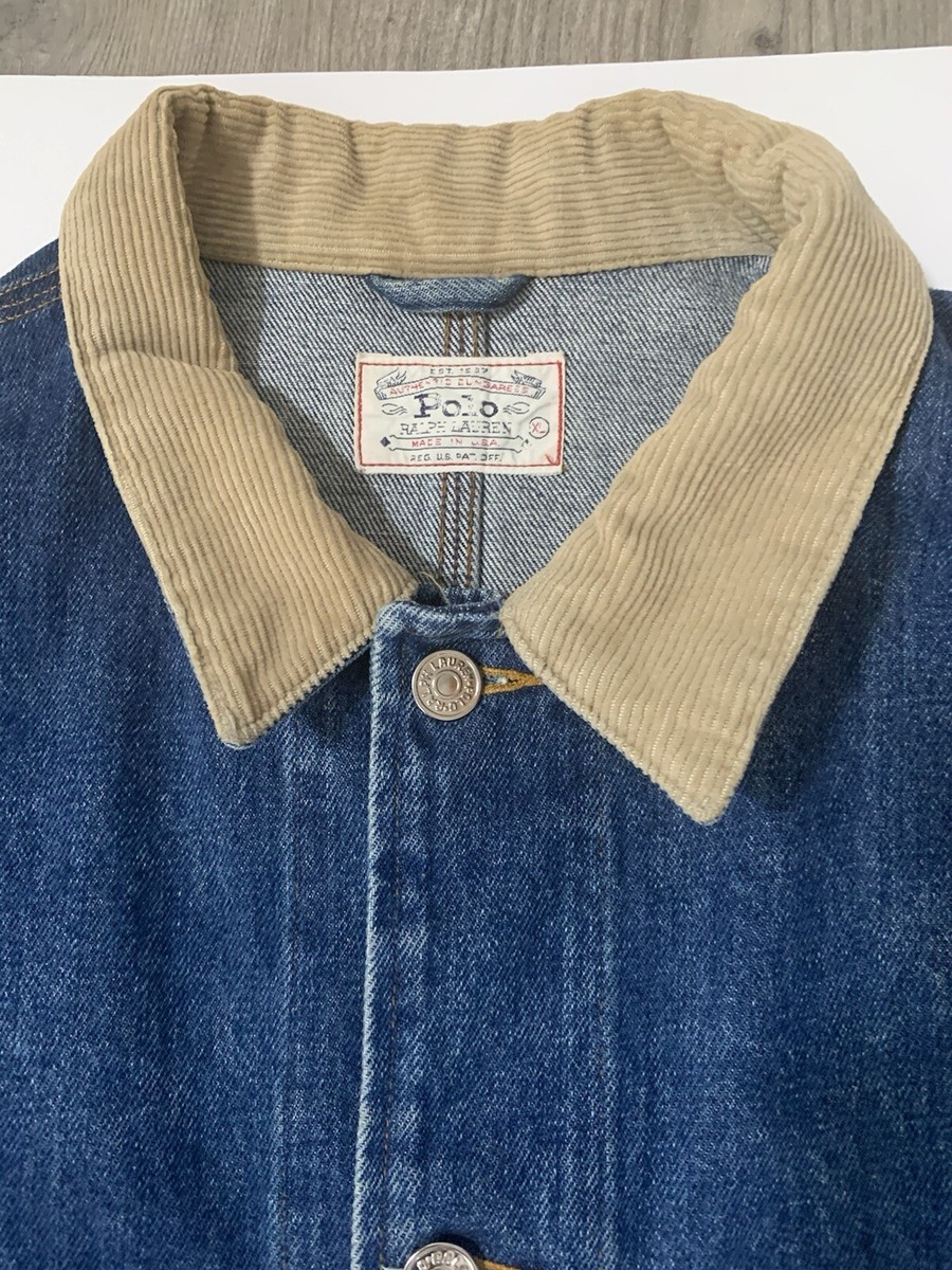 Vintage 90s Polo Ralph Lauren Dungaree Denim Jacket Jean Vintage 90s Polo Ralph Lauren Dungaree Denim Jacket Jean