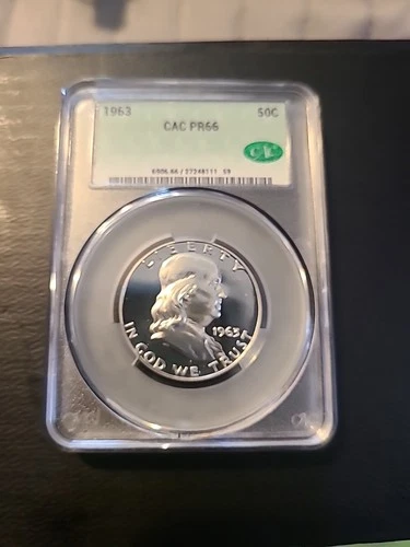 1963 CAC PR66 50C FRANKLIN HALF DOLLAR