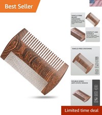Portable Wooden Beard  Mustache Comb - High-Quality with Sandalwood Scent