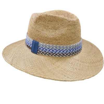 Melegari Fedora Hut aus geflochtenem Stroh mit breiter Spannweite | Forte dei Marmi