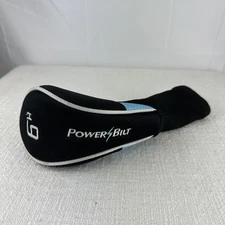 Power Bilt 6H Golf Club Head Cover - Black with Blue White Trim - Slip On Cover