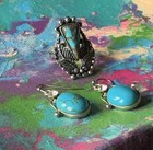 Turquoise Earrings And Turquoise Ring Size 5 6 7 — photo 5