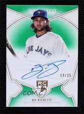 2020 Topps Definitive Collection Rookie Green 4/25 Bo Bichette #DRA-BOB Auto 1v3