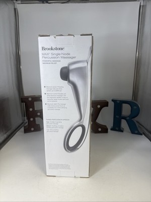 Brookstone Massage Wand Performance Max Percussion Single Node Massager Silver -