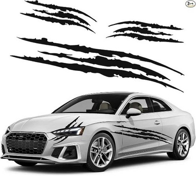 3pcs Car Monster Claw Stickers Vinyl Claw Marks Decals, 1 Full Se Color: Black