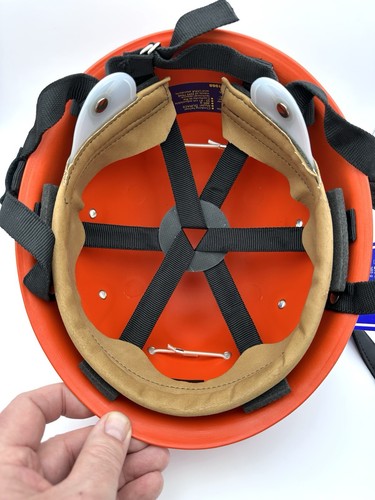 Vintage Climbing Helmet NOS Edelrid Model Durace 55-61cm Orange Adjustable 1988 - Picture 9 of 11