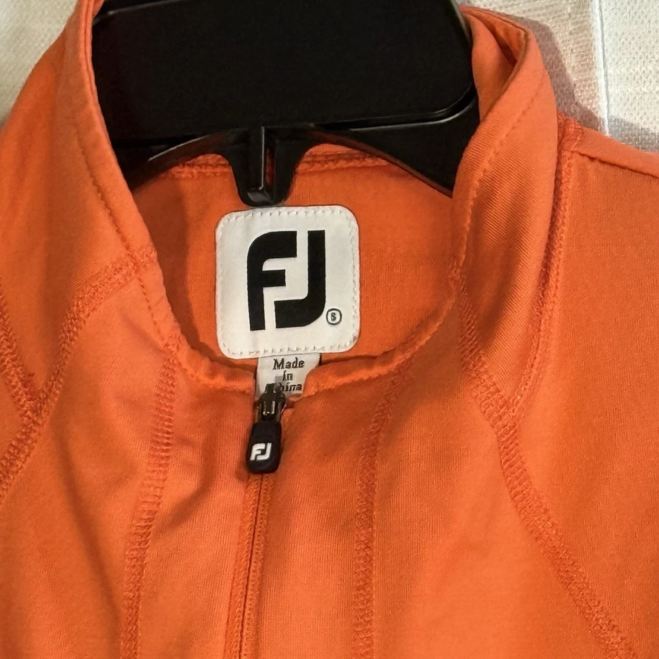 Chaqueta cortavientos FootJoy FJ cremallera completa golf naranja mujer S atlética ajustada TPC Foto 2 de 4