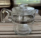 Vintage Pyrex Glass Coffee Pot 6 Cup Flame 7756